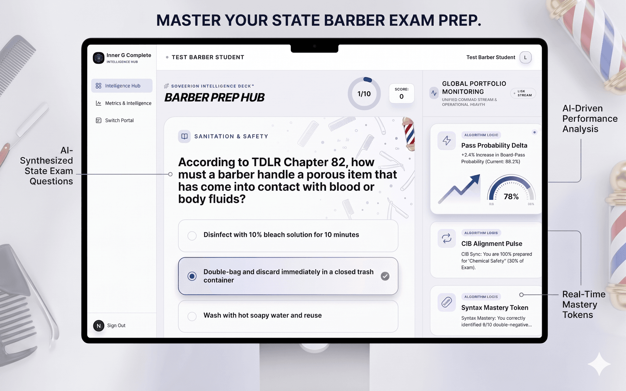 Texas Barber Exam Intelligence Hub Terminal — Decoding Mechanism